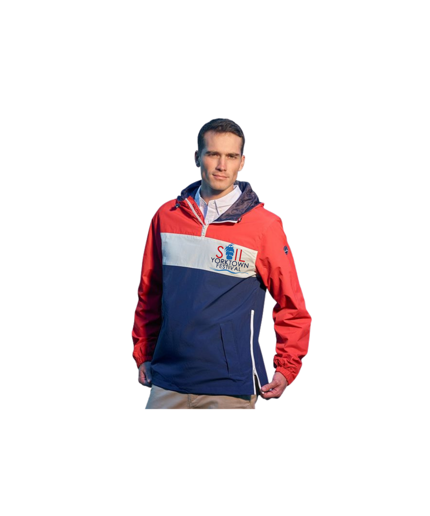 Nautica Unisex Windward Anorak Hooded Quarter-Zip Jacket-Yorktown